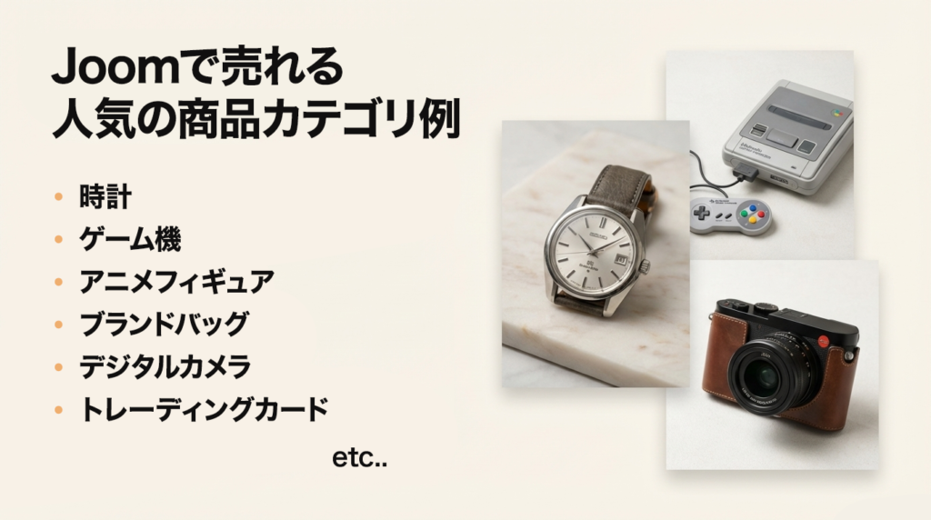 Joomで売れる
人気の商品カテゴリ例