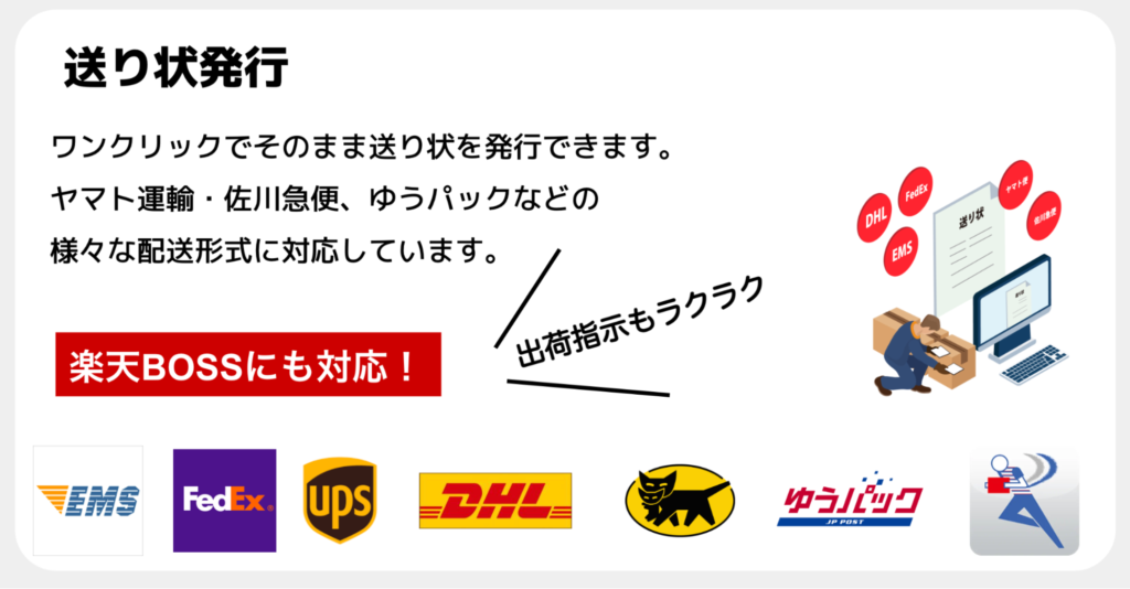 楽天市場・楽天ラクマで使える送り状発行機能